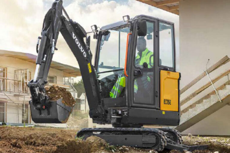 Volvo mini excavator at work