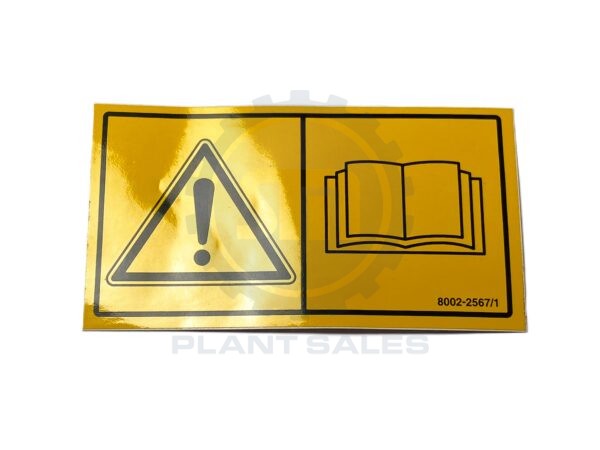 8002-2567 Decal - Read Handbook - Mecalac