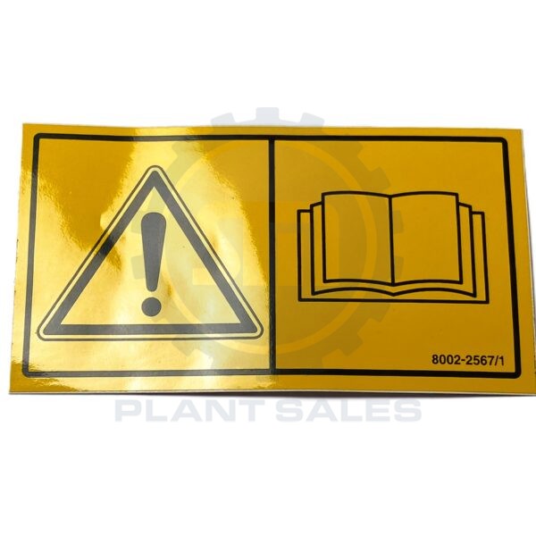 8002-2567 Decal - Read Handbook - Mecalac