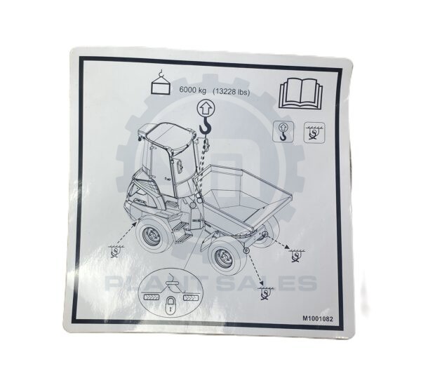 M1001082 Decal - Tie Down & Max Lift - Mecalac
