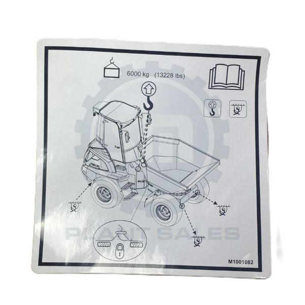 M1001082 Decal - Tie Down & Max Lift - Mecalac