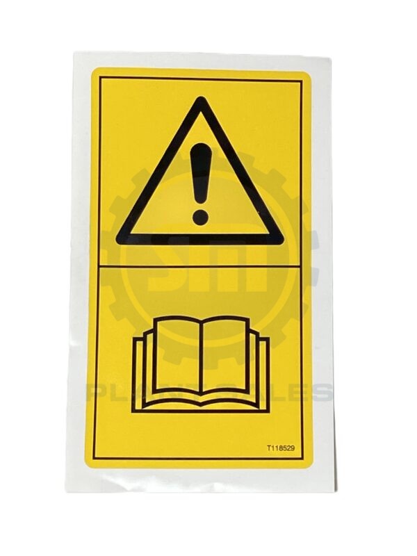 T118529 Decal - Read Handbook - Mecalac