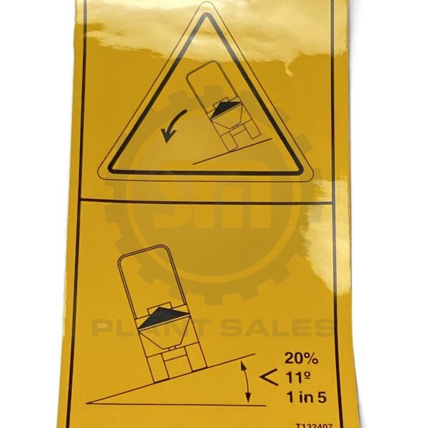 T132407 Decal - Across a Slope 1 in 4 - Mecalac