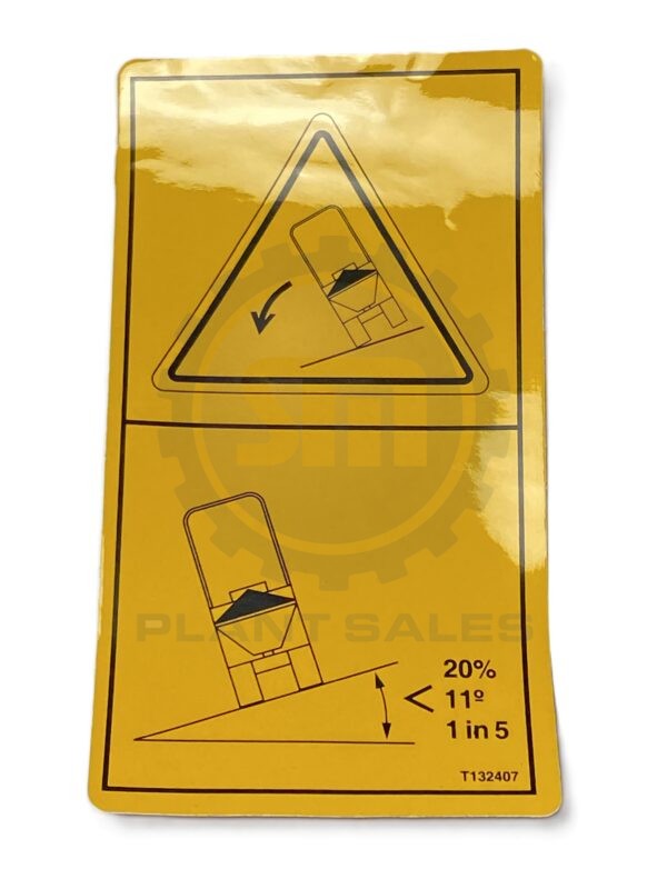T132407 Decal - Across a Slope 1 in 4 - Mecalac