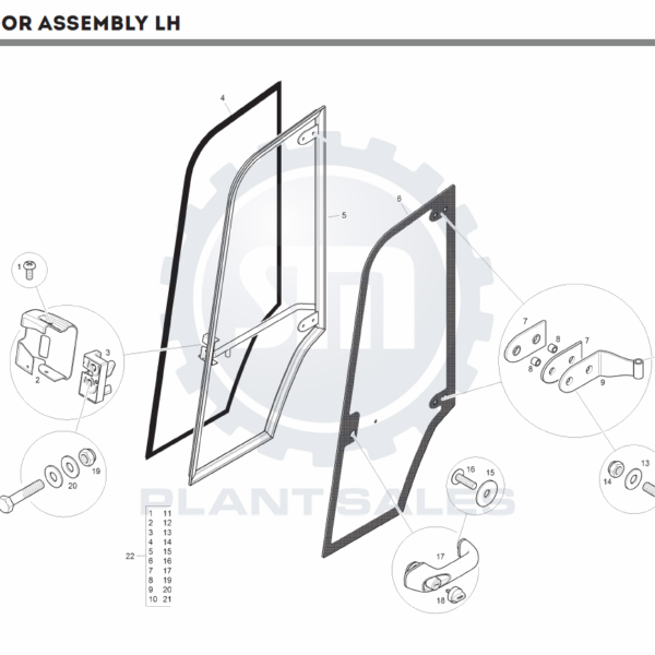 T160657 LH Door Assembly - Mecalac