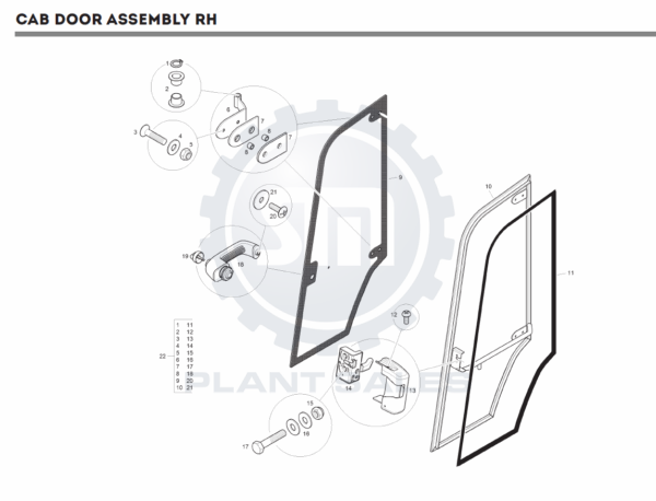 T160658 RH Door Assembly - Mecalac