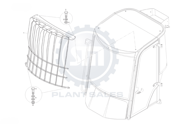 T163104 Screen Guard (MDX Cab) - Mecalac