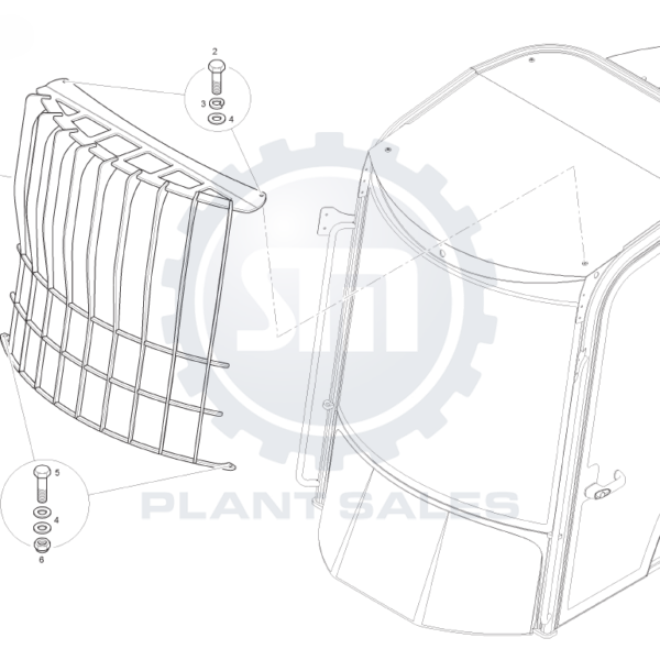 T163104 Screen Guard (MDX Cab) - Mecalac