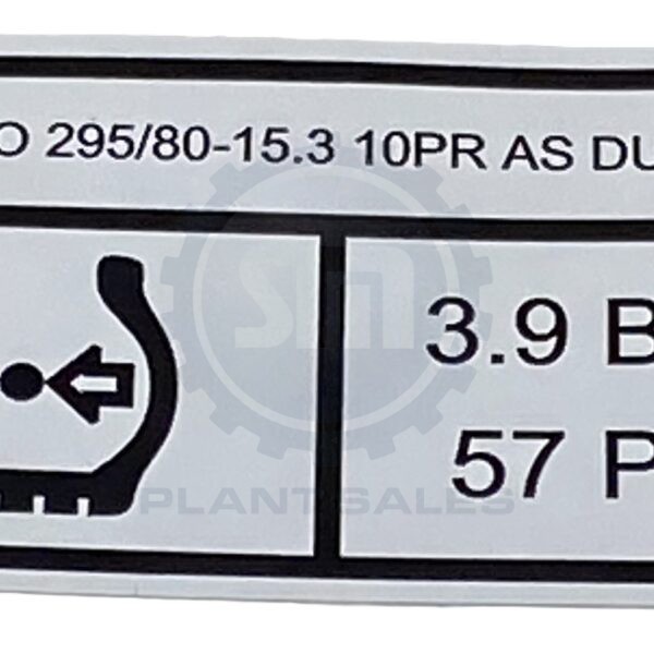 T131816 Tyre Pressure Decal - Mecalac (2)