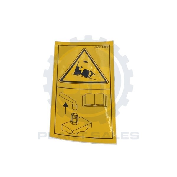8002-2399 Decal Hazard Remove Tow Valve Key - Mecalac