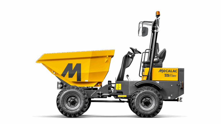 Mecalac TA3SH 3 tonne swivel-tip site dumper with folding ROPS