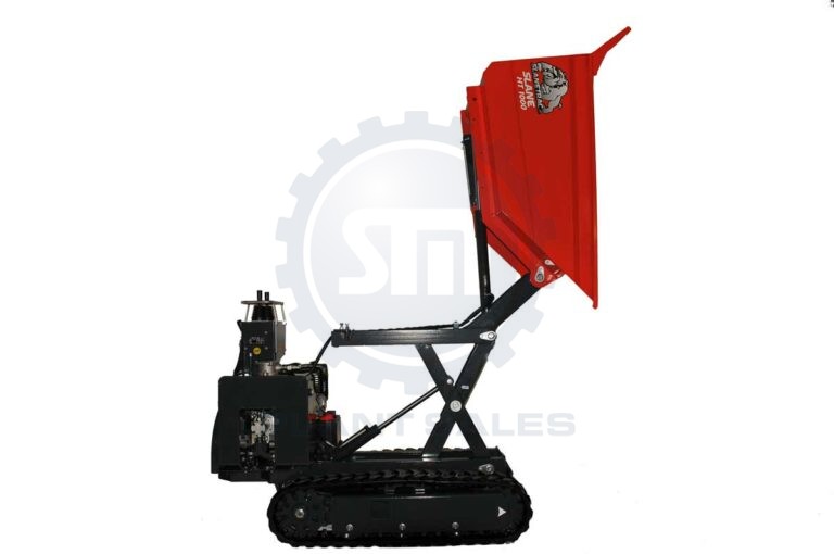 Slanetrac HT1000 Compact petrol track dumper with the skip raised to high tip